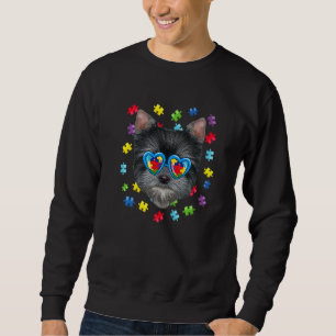 Funny Autism Yorkshire Terrier Dog Sunglasses Boys Sweatshirt