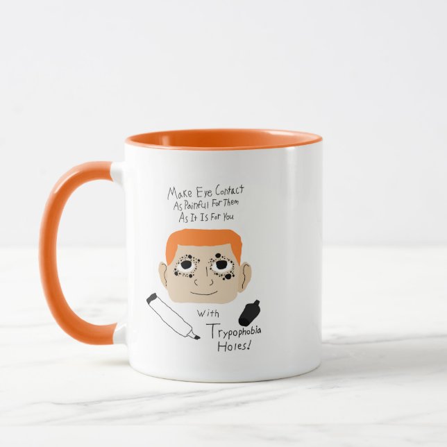 Funny Autistic Advice on Avoiding Eye Contact Mug (Left)