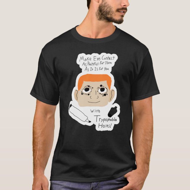 Funny Autistic Advice on Avoiding Eye Contact T-Shirt (Front)