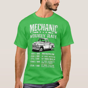 Funny Auto Mechanic Hourly Rate Gift Labour Rates T-Shirt