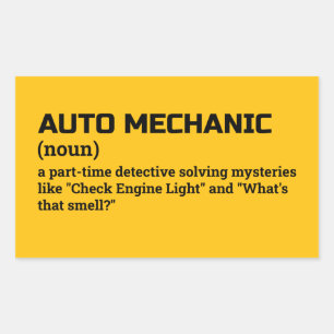 Funny Auto Mechanic Job Definition Rectangular Sticker