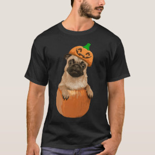 Funny Autumn Fall Halloween Pumpkin Pug Dog Puppy T-Shirt