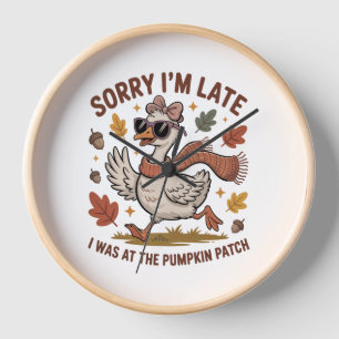 Funny Autumn Goose Clock