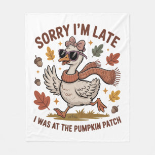 Funny Autumn Goose Fleece Blanket
