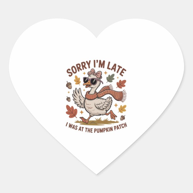 Funny Autumn Goose Heart Sticker (Front)