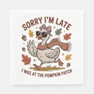 Funny Autumn Goose Napkin