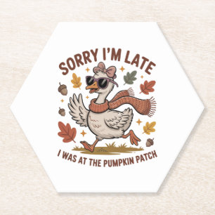 Funny Autumn Goose Paper Coaster
