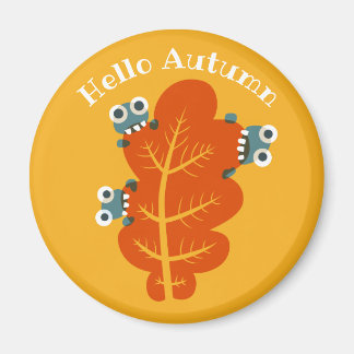 Funny Autumn Leaf Nature Lover Yellow Magnet