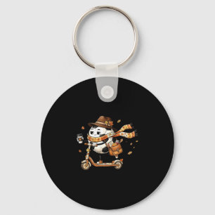 Funny autumn scooter soccer thanksgiving womens key ring