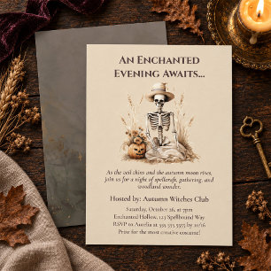 Funny Autumn Skeleton – Witchy Fall Gathering Invitation