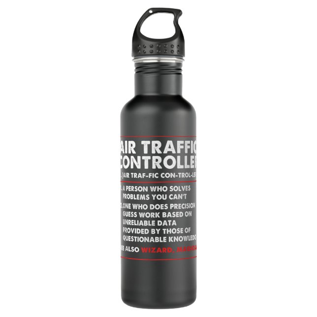 Funny Aviation Air Traffic Controller  710 Ml Water Bottle (Front)