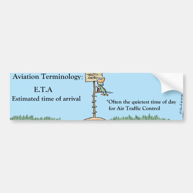 Funny Aviation Cartoon Bumper Sticker (Front)