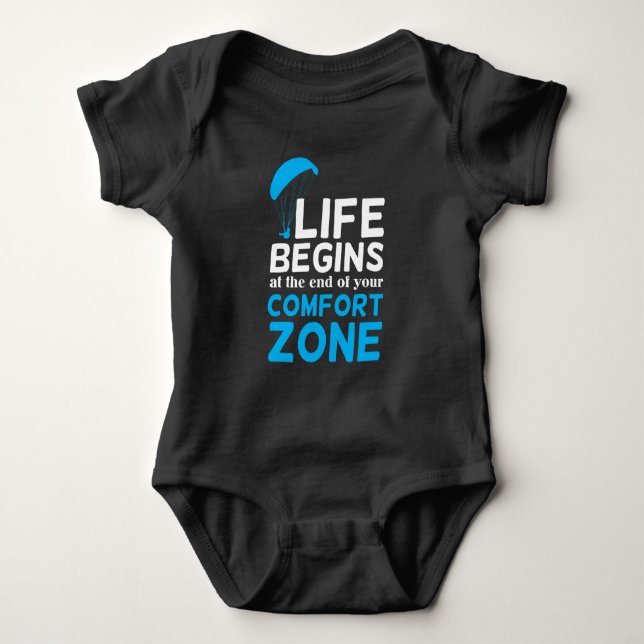 Funny Aviation Paragliding Pilot Baby Bodysuit (Front)