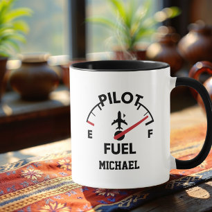 Funny Aviation Quote Pilot Fuel Personalised Coffe Mug