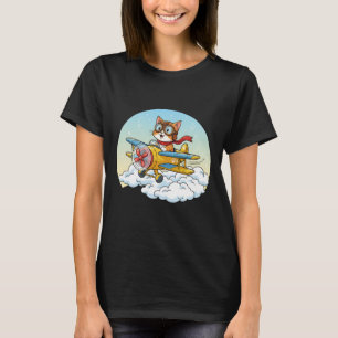 Funny Aviator Cat Pilot T-Shirt 