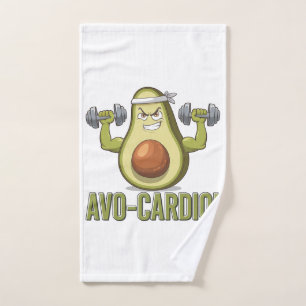 Funny Avo-Cardio Avocado Fitness Design Hand Towel