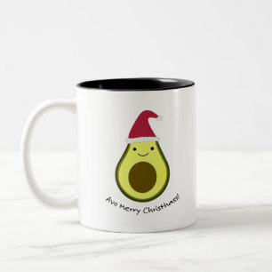 Funny Avo Merry Christhass Avocado Pun Two-Tone Coffee Mug
