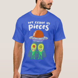 Funny Avocado Alien Cute Vegan We Come in Pieces S T-Shirt