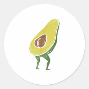 Funny Avocado Butt Seed Vegan Guacamole TShirt Classic Round Sticker