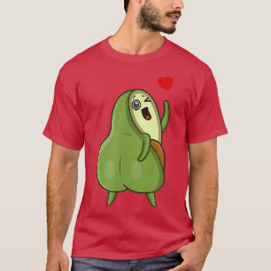 Funny Avocado Cat Cute Face Graphic T-Shirt