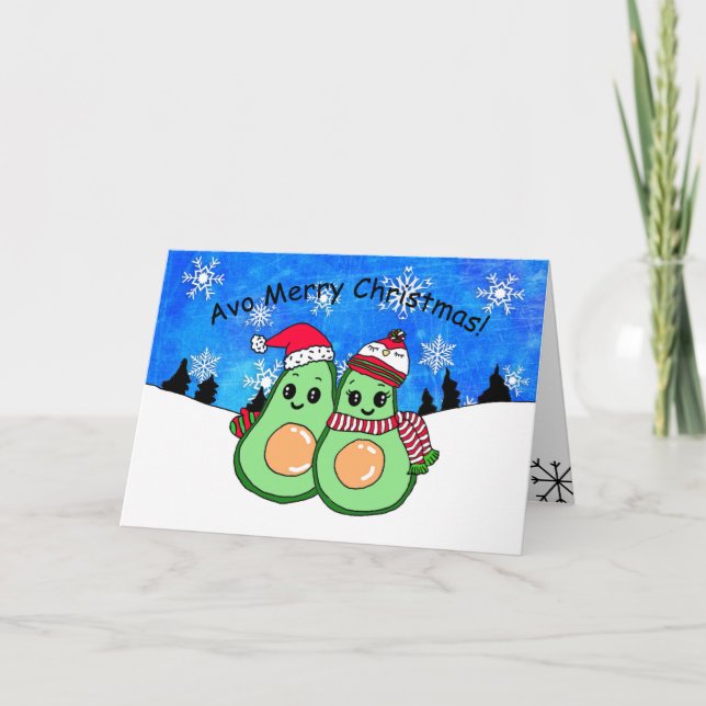 Funny Avocado Christmas Humour Card (Front)
