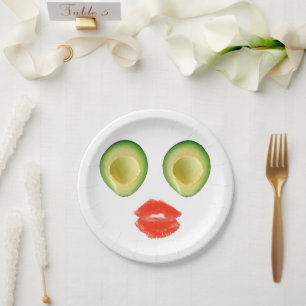 Funny Avocado Face 4Frances Paper Plate