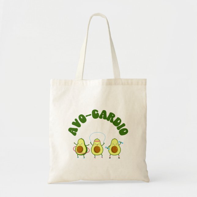 Funny Avocado Fitness Tote Bag (Front)