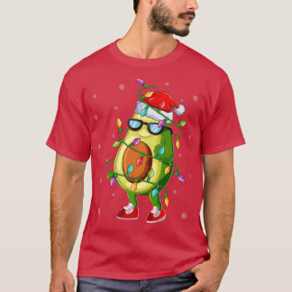 Funny Avocado Fruit Xmas Lighting Santa Avocado Ch T-Shirt