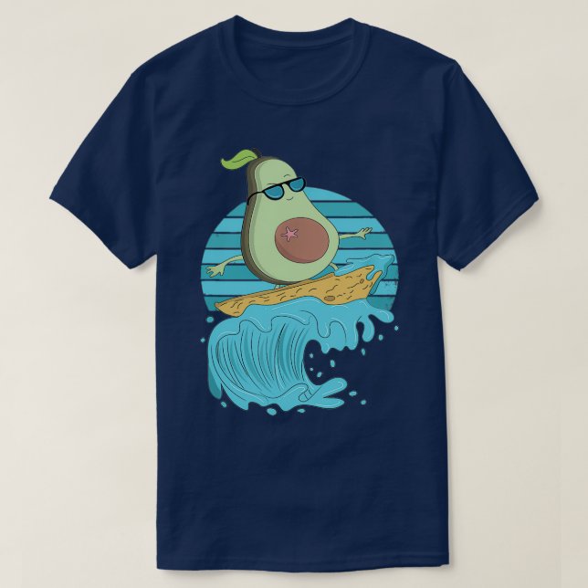 Funny Avocado Funny Surfing Avocado Summer gift Av T-Shirt (Design Front)