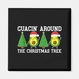 Funny Avocado Guac Christmas Tree Holiday Humor Pu Magnet