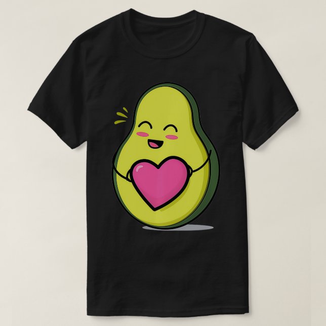 Funny Avocado Heart Cute Kawaii Vegan Gift Men Wom T-Shirt (Design Front)