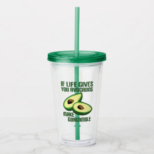 Funny Avocado Life Advice Food Humour Acrylic Tumbler
