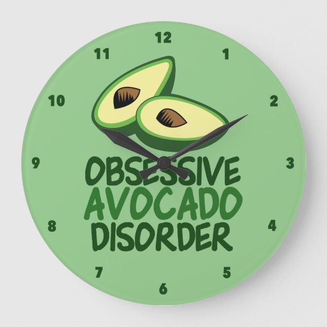 Funny Avocado Lover Kitchen Large Clock (Front)