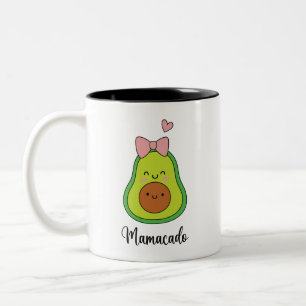Funny Avocado Mamacado Two-Tone Coffee Mug