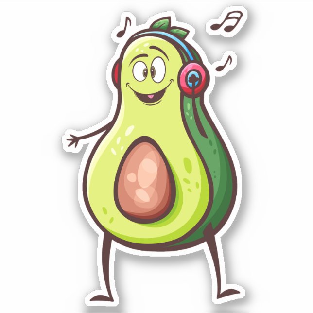 Funny Avocado Music Headphones (Front)
