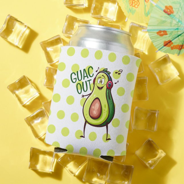 Funny Avocado Music Headphones Can Cooler (In Situ Summer)