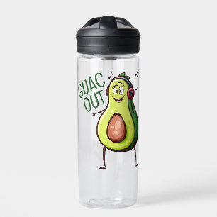 Funny Avocado Music Headphones Water Bottle