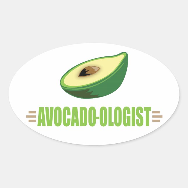 Funny Avocado Oval Sticker (Front)
