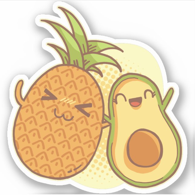 Funny Avocado Pineapple Best Friends BFF Kawaii (Front)