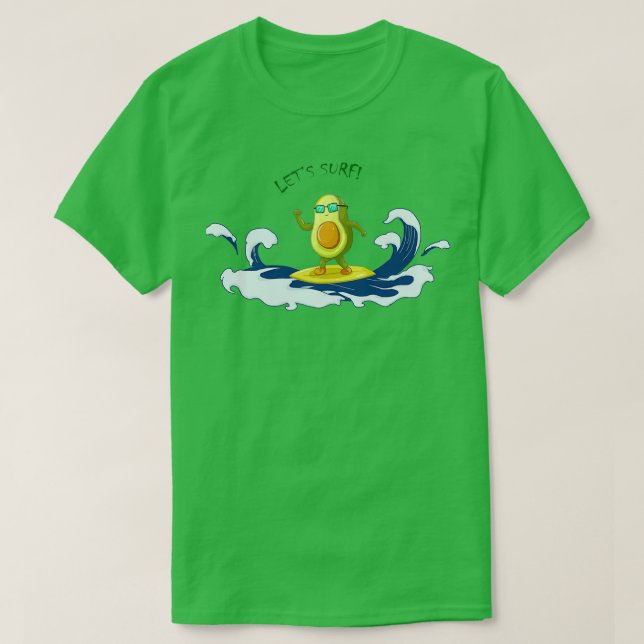 funny avocado surffing T-Shirt (Design Front)