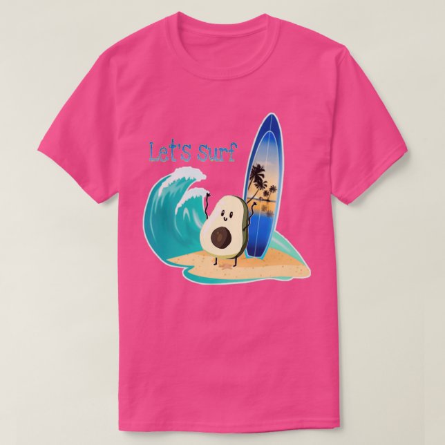 Funny avocado surfing 21 T-Shirt (Design Front)