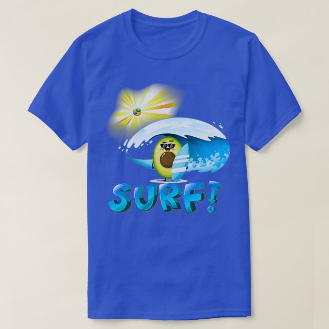 funny avocado surfing 22 T-Shirt (Design Front)