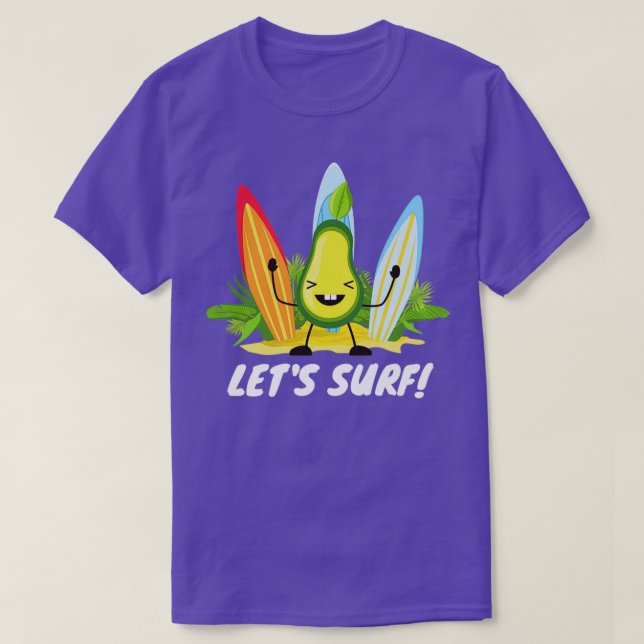 Funny avocado surfing 2 4 T-Shirt (Design Front)