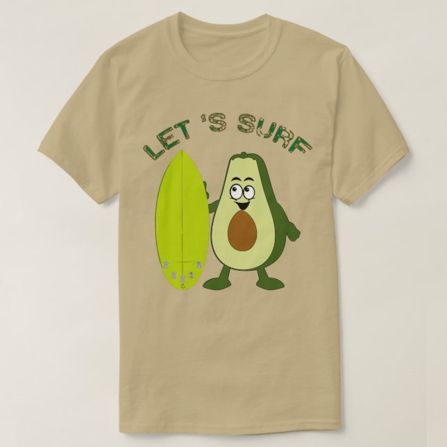 funny avocado surfing 4 2 T-Shirt (Design Front)