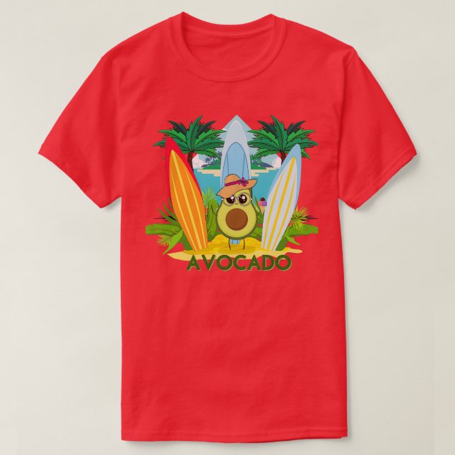 Funny Avocado Surfing best gift for surfing lovers T-Shirt (Design Front)
