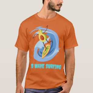 Funny Avocado Surfing Big Waves T-Shirt