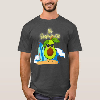Funny Avocado Surfing Its Summer T-Shirt