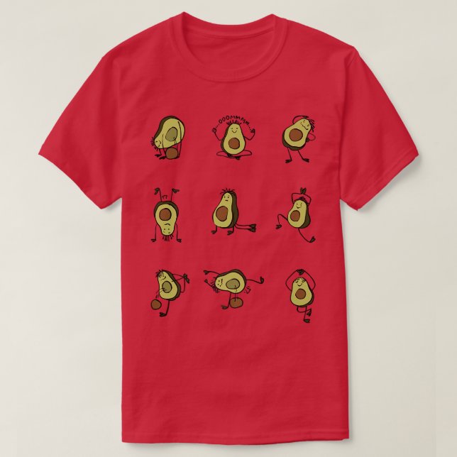 Funny Avocado Yoga Vegetarian Fitness Fruit Avocad T-Shirt (Design Front)