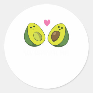 Funny Avocado You Complete Me Cute Avocado Classic Round Sticker