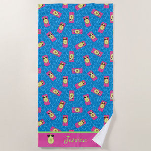 Funny Avocados Beach Towel